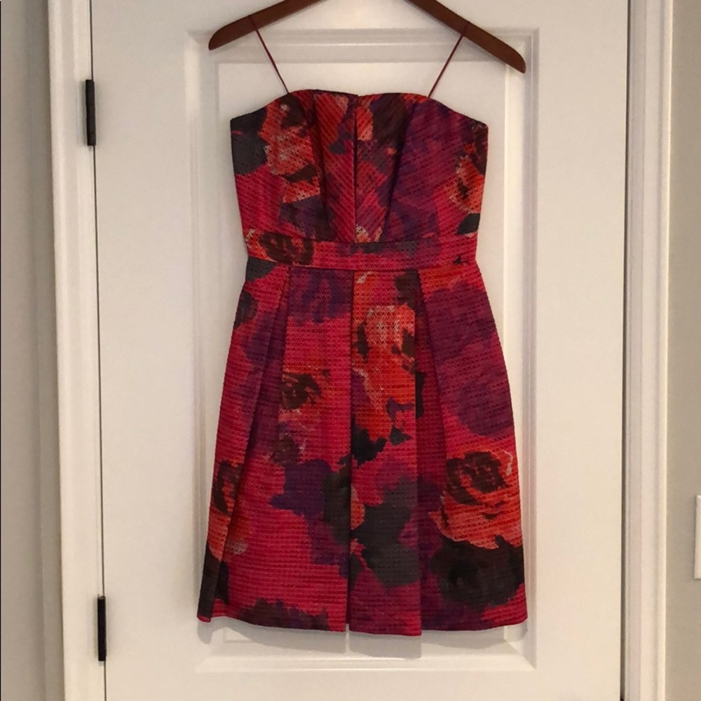 Trina Turk floral strapless dress